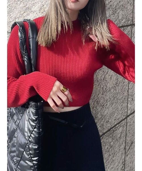 MURUA（ムルーア）の「クロップトメランジニット（ニット/セーター・レディース・レッド/ブルー/ダークグレー/その他1/その他・FREE）」の13枚目の写真