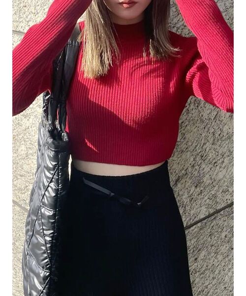 MURUA（ムルーア）の「クロップトメランジニット（ニット/セーター・レディース・レッド/ブルー/ダークグレー/その他1/その他・FREE）」の14枚目の写真