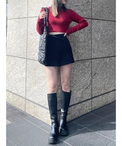 MURUA（ムルーア）の「クロップトメランジニット（ニット/セーター・レディース・レッド/ブルー/ダークグレー/その他1/その他・FREE）」の15枚目の写真