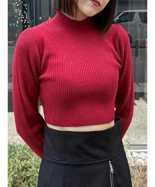 MURUA（ムルーア）の「クロップトメランジニット（ニット/セーター・レディース・レッド/ブルー/ダークグレー/その他1/その他・FREE）」の16枚目の写真