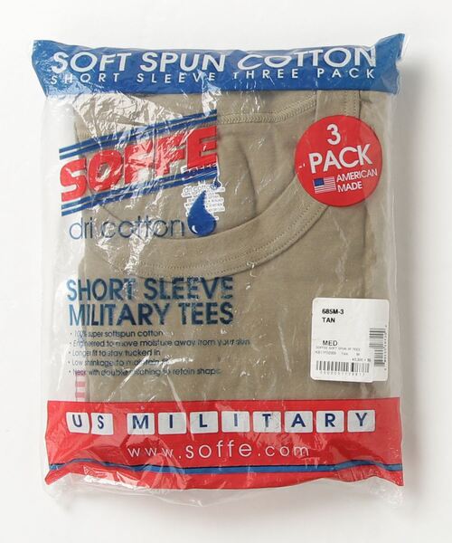SOFFE(ソフィー)の「SOFFEE/ソフィー SOFT RINGSPUN 3P TEES ソフトリングスパン 3P Tシャツ(Tシャツ/カットソー・メンズ・サンドベージュ/タン・MEDIUM)」の2枚目の写真