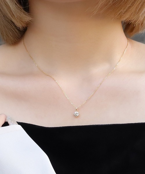 blackdia ocean ワンジルコニアストーンネックレスsilver925 blackdia ocean ワンジルコニアストーンネックレスsilver925