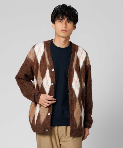 Right-on(ライトオン)の「ウール混シャギーJQDカーデ(カーディガン/ボレロ・メンズ・ブラウン/グレー/ブラック/ベージュ/チャコールグレー×ブラック・L/M/XL)」の4枚目の写真