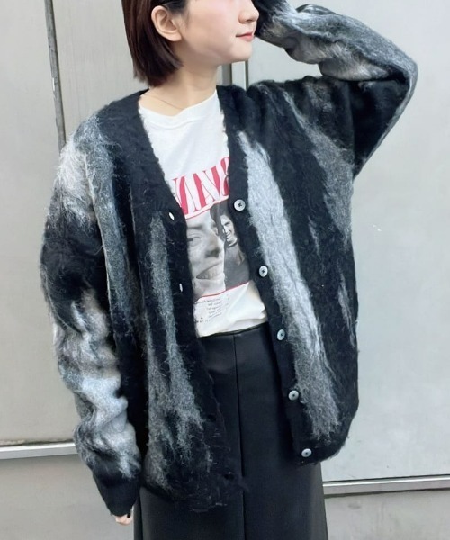 Right-on(ライトオン)の「ウール混シャギーJQDカーデ(カーディガン/ボレロ・メンズ・ブラウン/グレー/ブラック/ベージュ/チャコールグレー×ブラック・L/M/XL)」の3枚目の写真