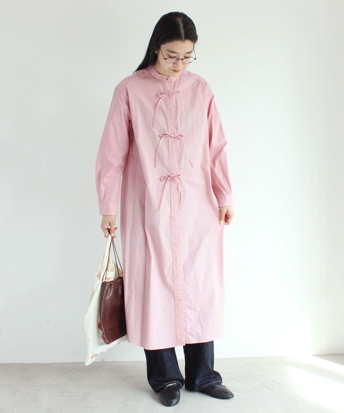 fig Londonフィグロンドンribbon long shirt ストライプ AMBIDEX Store 〇ribbon long shirt(F ストライプ): l'atelier