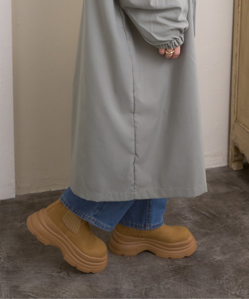 Ada.(エイダ)の「厚底 ソックスブーツ(ブーツ・レディース・ブラック/ライトブラウン・35/36/37/38/39)」の9枚目の写真