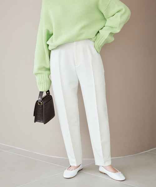 WEB限定》petiteハイウエストテーパードパンツ（スラックス