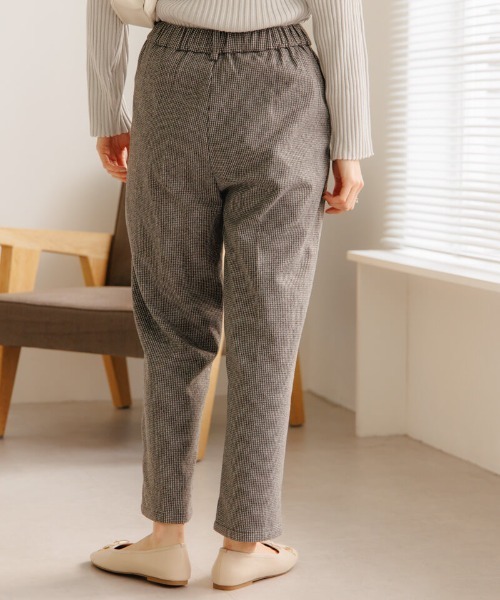 flower(フラワー)の「チェックフリルテーパードパンツ(その他パンツ・レディース・ブラック/ブラウン・FREE)」の4枚目の写真