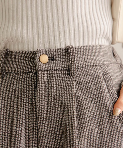 flower(フラワー)の「チェックフリルテーパードパンツ(その他パンツ・レディース・ブラック/ブラウン・FREE)」の9枚目の写真