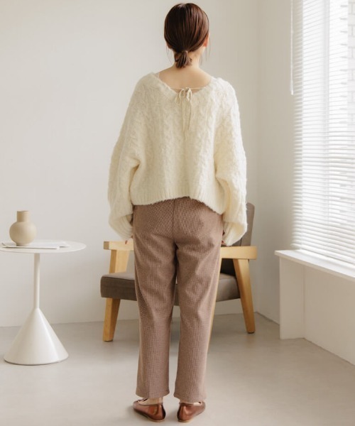 flower(フラワー)の「チェックフリルテーパードパンツ(その他パンツ・レディース・ブラック/ブラウン・FREE)」の14枚目の写真