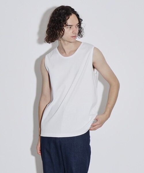 tk.TAKEO KIKUCHI（ティーケータケオキクチ）の「ハイゲージスムースタンクトップ（Tシャツ/カットソー・メンズ・チャコールグレー/ブラック/ホワイト・03/02）」の2枚目の写真