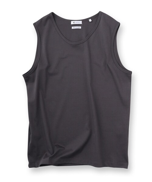 tk.TAKEO KIKUCHI（ティーケータケオキクチ）の「ハイゲージスムースタンクトップ（Tシャツ/カットソー・メンズ・チャコールグレー/ブラック/ホワイト・03/02）」の4枚目の写真