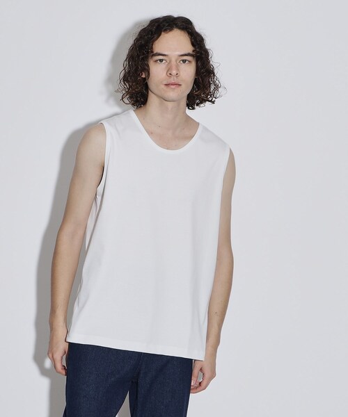 tk.TAKEO KIKUCHI（ティーケータケオキクチ）の「ハイゲージスムースタンクトップ（Tシャツ/カットソー・メンズ・チャコールグレー/ブラック/ホワイト・03/02）」の12枚目の写真