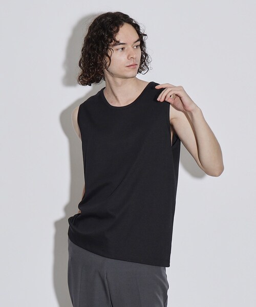 tk.TAKEO KIKUCHI（ティーケータケオキクチ）の「ハイゲージスムースタンクトップ（Tシャツ/カットソー・メンズ・チャコールグレー/ブラック/ホワイト・03/02）」の17枚目の写真