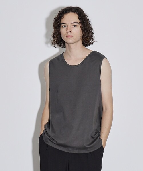 tk.TAKEO KIKUCHI（ティーケータケオキクチ）の「ハイゲージスムースタンクトップ（Tシャツ/カットソー・メンズ・チャコールグレー/ブラック/ホワイト・03/02）」の20枚目の写真