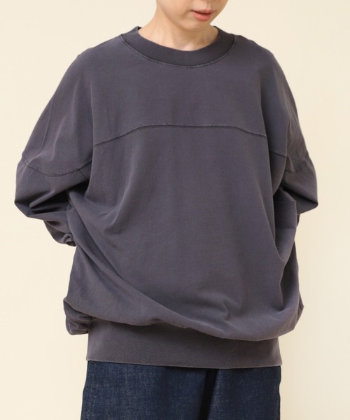 RNA-N（アールエヌエーエヌ）の「M2178 ピグメントダイフットボールT（Tシャツ/カットソー・レディース・ピンク/キナリ/ブラック/ブルー・MEDIUM）」の2枚目の写真