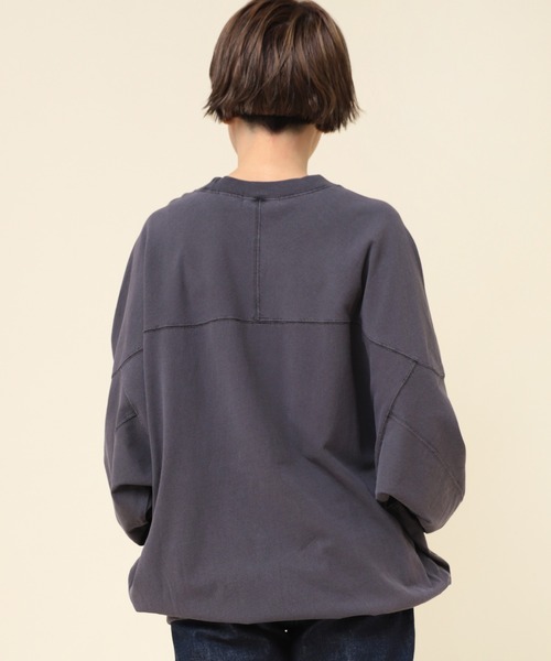 RNA-N（アールエヌエーエヌ）の「M2178 ピグメントダイフットボールT（Tシャツ/カットソー・レディース・ピンク/キナリ/ブラック/ブルー・MEDIUM）」の21枚目の写真