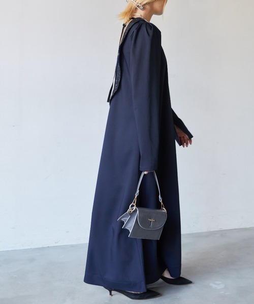 アンドマリー　ワンピース セール】バックカラーナローワンピース/オケージョン