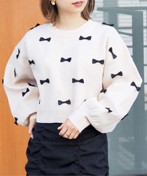 tiptop（ティップトップ）の「リボン付きショート丈ニット（ニット/セーター）」