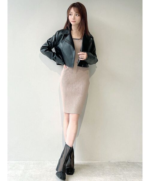 RESEXXY（リゼクシー）の「ストリングデザインタイトニットワンピース（ワンピース・レディース・ブラック/その他1/ブルー・SMALL/MEDIUM）」の5枚目の写真