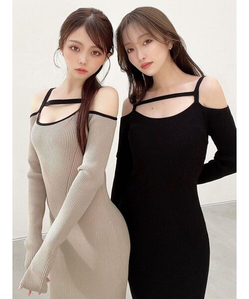 RESEXXY（リゼクシー）の「ストリングデザインタイトニットワンピース（ワンピース・レディース・ブラック/その他1/ブルー・SMALL/MEDIUM）」の8枚目の写真