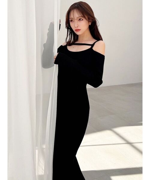 RESEXXY（リゼクシー）の「ストリングデザインタイトニットワンピース（ワンピース・レディース・ブラック/その他1/ブルー・SMALL/MEDIUM）」の10枚目の写真