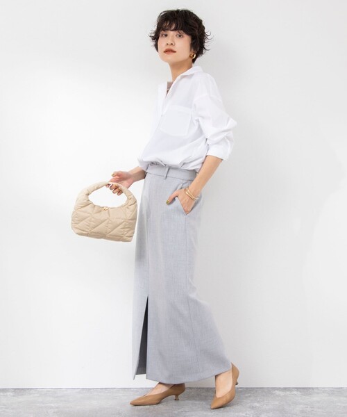 新品【NOLLEY'S 】グレー タイトスカート NOLLEY'S Sophi（ノーリーズソフィ）の「ウォッシャブルTRダブル