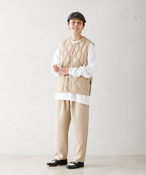 TAION（タイオン）の「【TAION / タイオン】別注 ミリタリー クルーネックダウンベスト（ダウンジャケット/コート・メンズ・ブラック/ベージュ/オリーブ・MEDIUM/LARGE）」の20枚目の写真