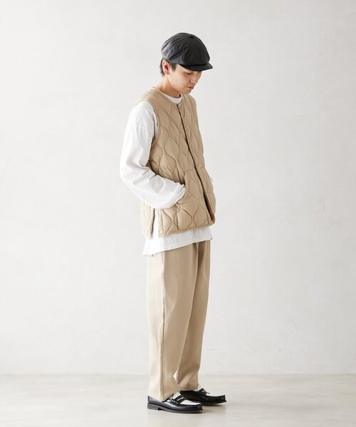 TAION（タイオン）の「【TAION / タイオン】別注 ミリタリー クルーネックダウンベスト（ダウンジャケット/コート・メンズ・ブラック/ベージュ/オリーブ・MEDIUM/LARGE）」の4枚目の写真