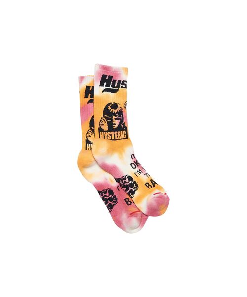 HYSTERIC GLAMOUR(ヒステリックグラマー)の「LOGO SCRATCH柄 タイダイソックス(ソックス/靴下・メンズ・グリーン/ブルー/オレンジ・FREE)」の6枚目の写真