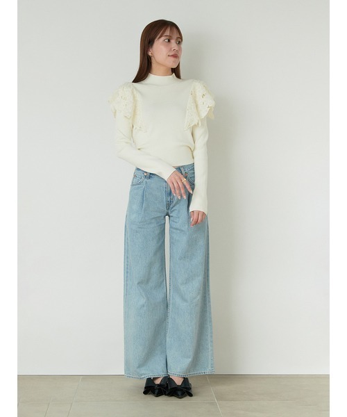 SNIDEL（スナイデル）の「ジャガードドッキングニットTOPS