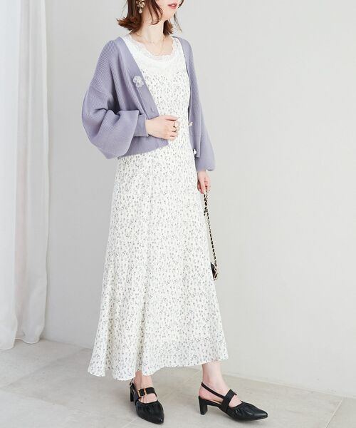 MAJESTIC LEGON（マジェスティックレゴン）の「フラワーレディキャミワンピ（ワンピース・レディース・ホワイト系その他2/ブルー系その他3/ピンク系その他2・MEDIUM）」の13枚目の写真