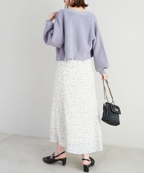 MAJESTIC LEGON（マジェスティックレゴン）の「フラワーレディキャミワンピ（ワンピース・レディース・ホワイト系その他2/ブルー系その他3/ピンク系その他2・MEDIUM）」の14枚目の写真