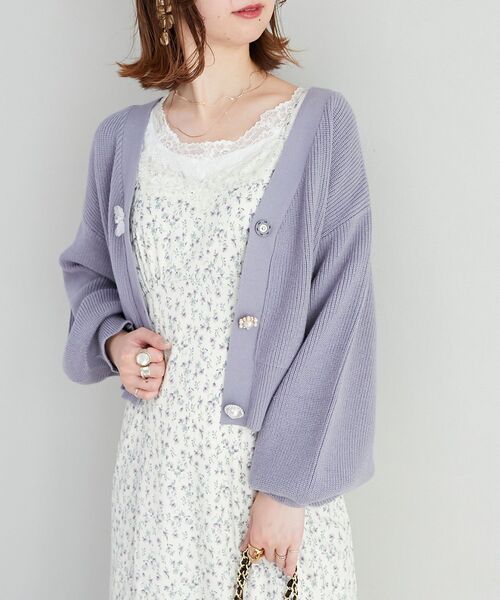 MAJESTIC LEGON（マジェスティックレゴン）の「フラワーレディキャミワンピ（ワンピース・レディース・ホワイト系その他2/ブルー系その他3/ピンク系その他2・MEDIUM）」の15枚目の写真