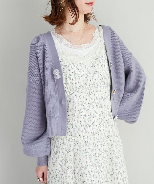 MAJESTIC LEGON（マジェスティックレゴン）の「フラワーレディキャミワンピ（ワンピース・レディース・ホワイト系その他2/ブルー系その他3/ピンク系その他2・MEDIUM）」の16枚目の写真