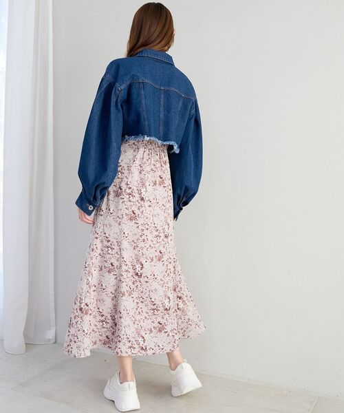 MAJESTIC LEGON（マジェスティックレゴン）の「フラワーレディキャミワンピ（ワンピース・レディース・ホワイト系その他2/ブルー系その他3/ピンク系その他2・MEDIUM）」の17枚目の写真