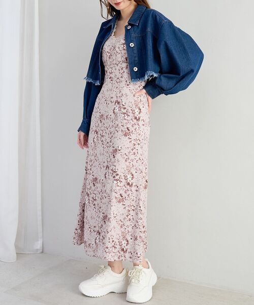 MAJESTIC LEGON（マジェスティックレゴン）の「フラワーレディキャミワンピ（ワンピース・レディース・ホワイト系その他2/ブルー系その他3/ピンク系その他2・MEDIUM）」の18枚目の写真