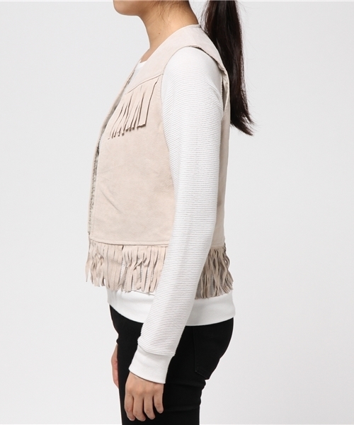 Sheta（シータ）の「スエードフリンジベスト（その他アウター・レディース・ベージュ/ブラウン・FREE）」の9枚目の写真