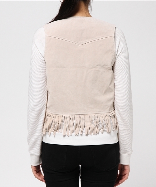 Sheta（シータ）の「スエードフリンジベスト（その他アウター・レディース・ベージュ/ブラウン・FREE）」の10枚目の写真