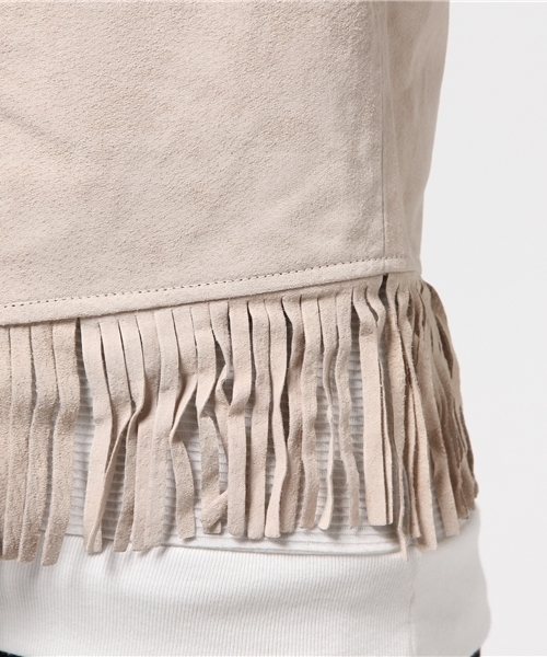 Sheta（シータ）の「スエードフリンジベスト（その他アウター・レディース・ベージュ/ブラウン・FREE）」の5枚目の写真