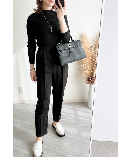 &. NOSTALGIA(アンドドットノスタルジア)の「【ZOZO限定】リボンテーパードパンツ(その他パンツ・レディース・グレー/ブラック・M)」の8枚目の写真