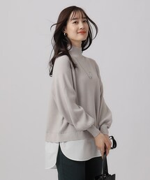 DRESKIP | レイヤードスタイルが一枚で叶う　裾ドッキングニット(ニット/セーター)