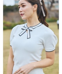 【CELFORDGOLF】ロゴポイントボウタイニットプルオーバ