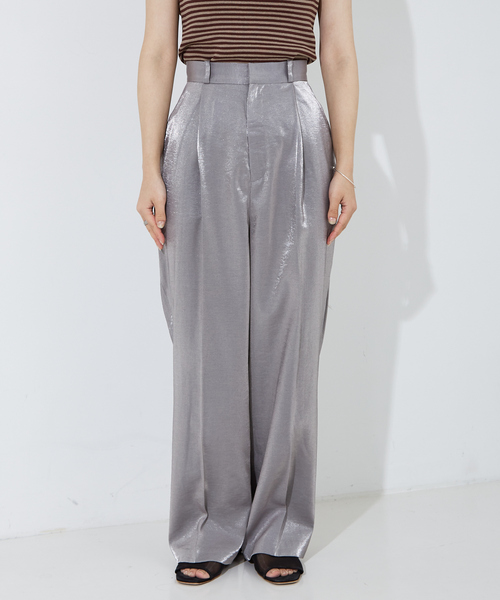 NOMINE（ノミネ）の「【セットアップ着用可】サテンパンツ（スラックス・レディース・ホワイト/シルバー/ブラック/ダークグリーン/ブロンズ・S/M）」の7枚目の写真