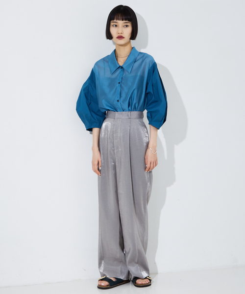 NOMINE（ノミネ）の「【セットアップ着用可】サテンパンツ（スラックス・レディース・ホワイト/シルバー/ブラック/ダークグリーン/ブロンズ・S/M）」の16枚目の写真