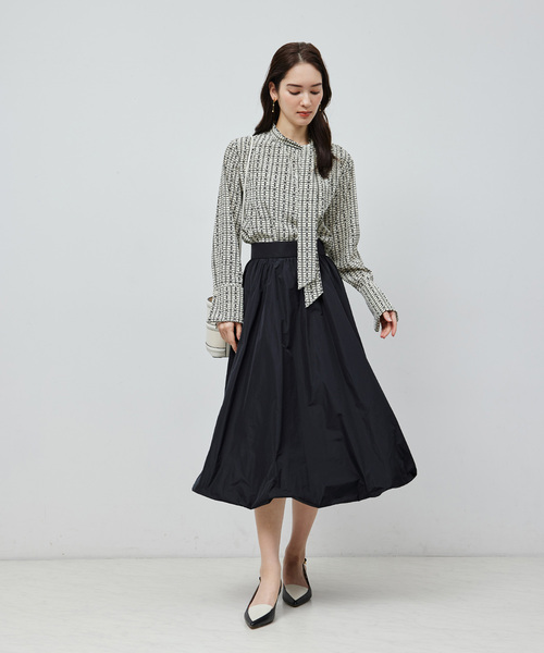 ROPE'（ロペ）の「シャンブレータフタバルーンスカート【セットアップ対応】（スカート・レディース・ブラック・36/38）」の3枚目の写真