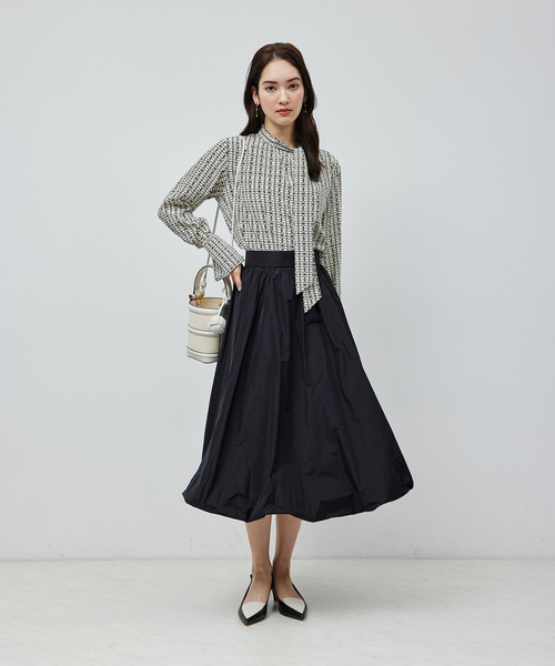 ROPE'（ロペ）の「シャンブレータフタバルーンスカート【セットアップ対応】（スカート・レディース・ブラック・36/38）」の16枚目の写真