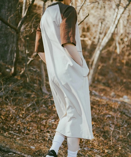 S'more(スモア)の「Bicolor T-shirt dress バイカラーワンピース (SS)(ワンピース・レディース・ブラウン/ベージュ・LARGE/MEDIUM/SMALL)」の9枚目の写真