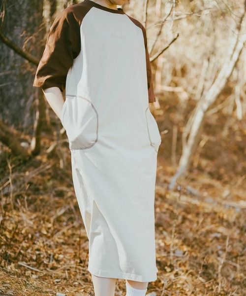 S'more(スモア)の「Bicolor T-shirt dress バイカラーワンピース (SS)(ワンピース・レディース・ブラウン/ベージュ・LARGE/MEDIUM/SMALL)」の10枚目の写真
