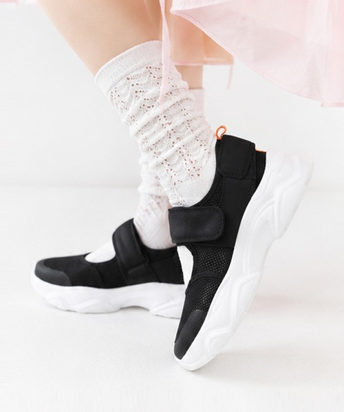 coca（ANDEX shoes product）（コカ）の「ベルクロ バックストラップ メッシュ スニーカーサンダル（サンダル・レディース・ブラック/ホワイト・SMALL/LARGE/MEDIUM）」の22枚目の写真